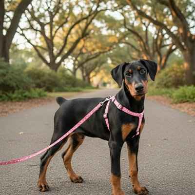 Laisse pour Chien avec harnais en rose