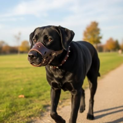 Muselière pour chien en cuir avec boucle réglable s'ajuste au museau