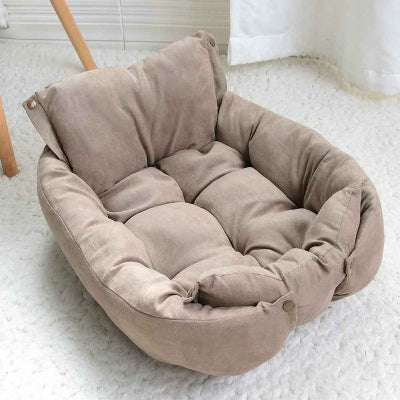 Coussin chien beige