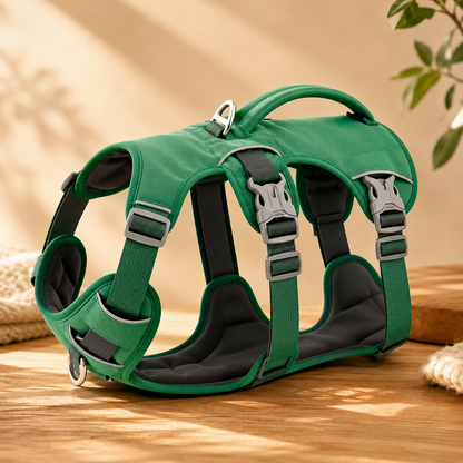 harnais anti fugue chien SecurePaw couleur verte interieur remboureé 