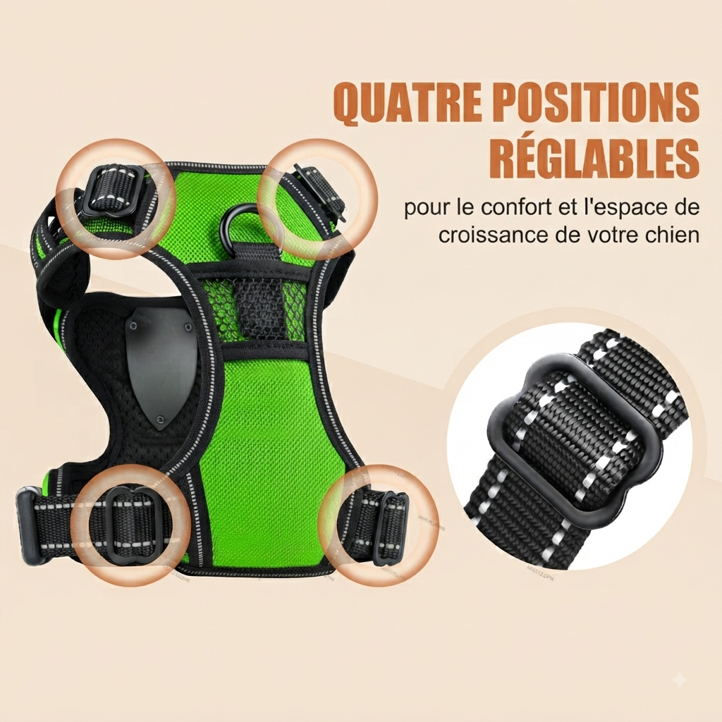 Haranis chien led comfort quatres posiitons reglables