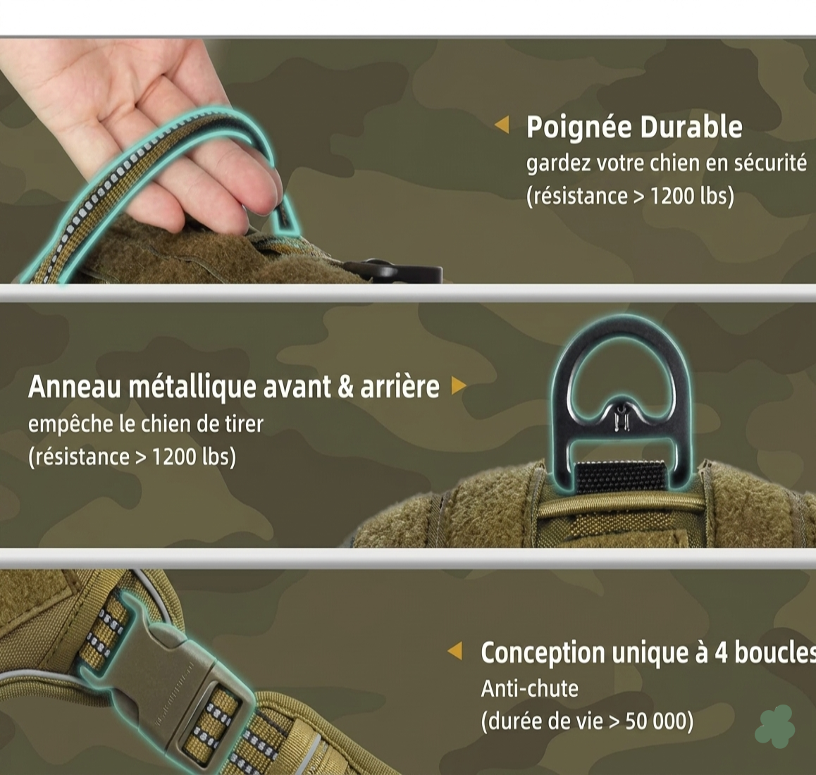 Harnais chien tactique renforcé gilet  bénéfices