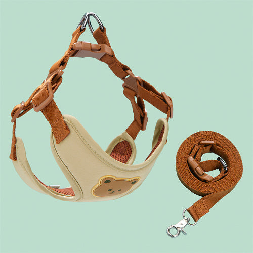 Harnais en Y pour petit chien colori beige