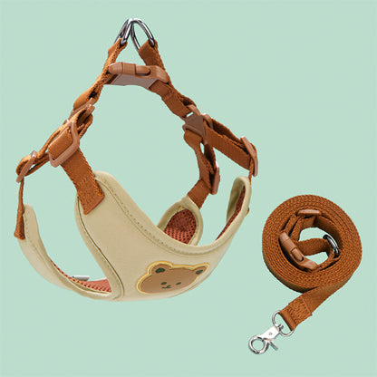Harnais en Y pour petit chien colori beige