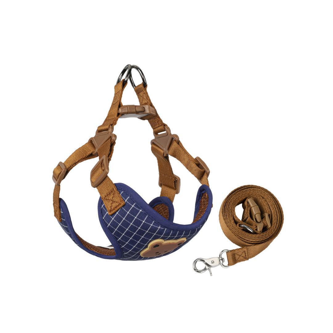 Harnais en Y pour petit chien en bleu