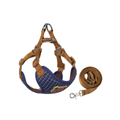 Harnais en Y pour petit chien en bleu