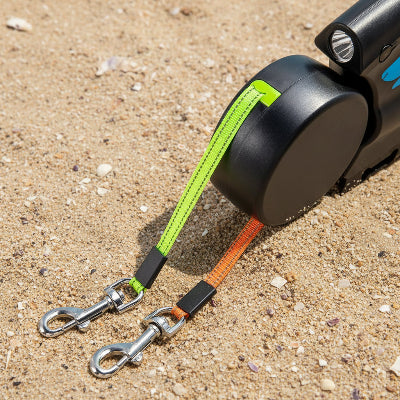Laisse double pour Chien rotative avec deux laisses solides