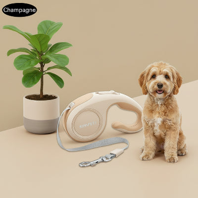 Laisse enrouleur pour chien champagne