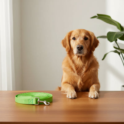 longe chien pour entrainement en nylon  vert claire