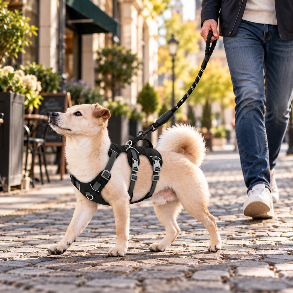 pack promenade urbaine avec chien elegant 