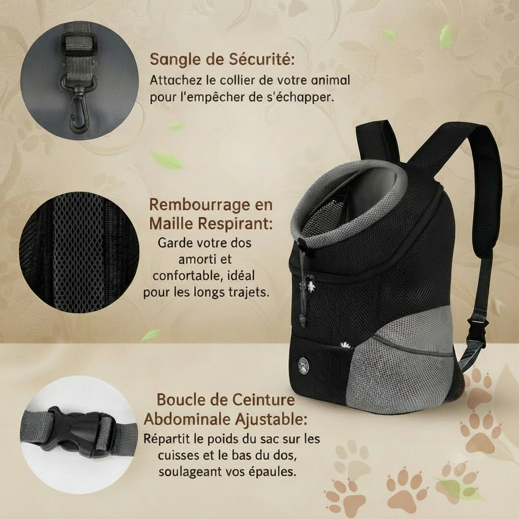 Sac de transport pour chien Rando detail caracteristique