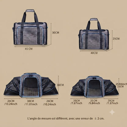 Sac transport chien anxieux ventilé Ventilopaw™  dimensions taille 
