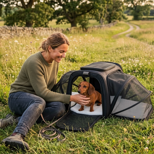 Sac transport chien anxieux ventilé Ventilopaw™ extensible