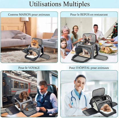Sac transport chien anxieux ventilé Ventilopaw™ - utilisations multiples 
