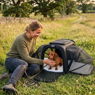 Sac transport chien anxieux ventilé Ventilopaw™ extensible