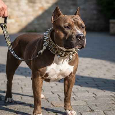 Collier Chien à pointes doré