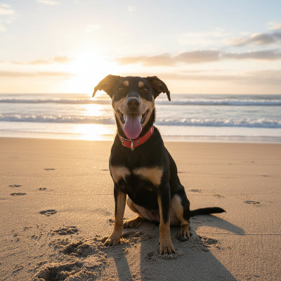 Collier chien en biothane en rouge