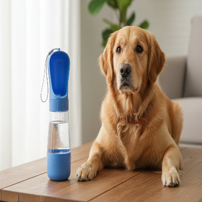 gourde chien etanche en bleu
