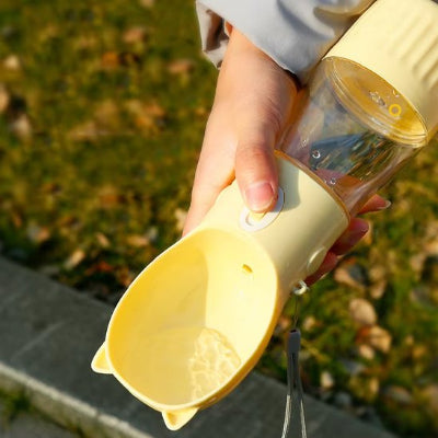 Gourde pour chien avec tasse de nourriture anti fuite