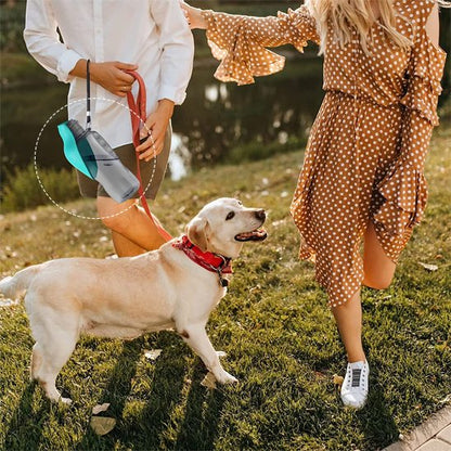 Gourde pour chien​ portable avec bol en bleu 
