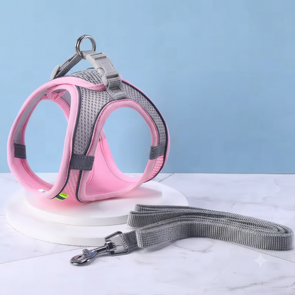harnais anti fugue pour chiot en rose