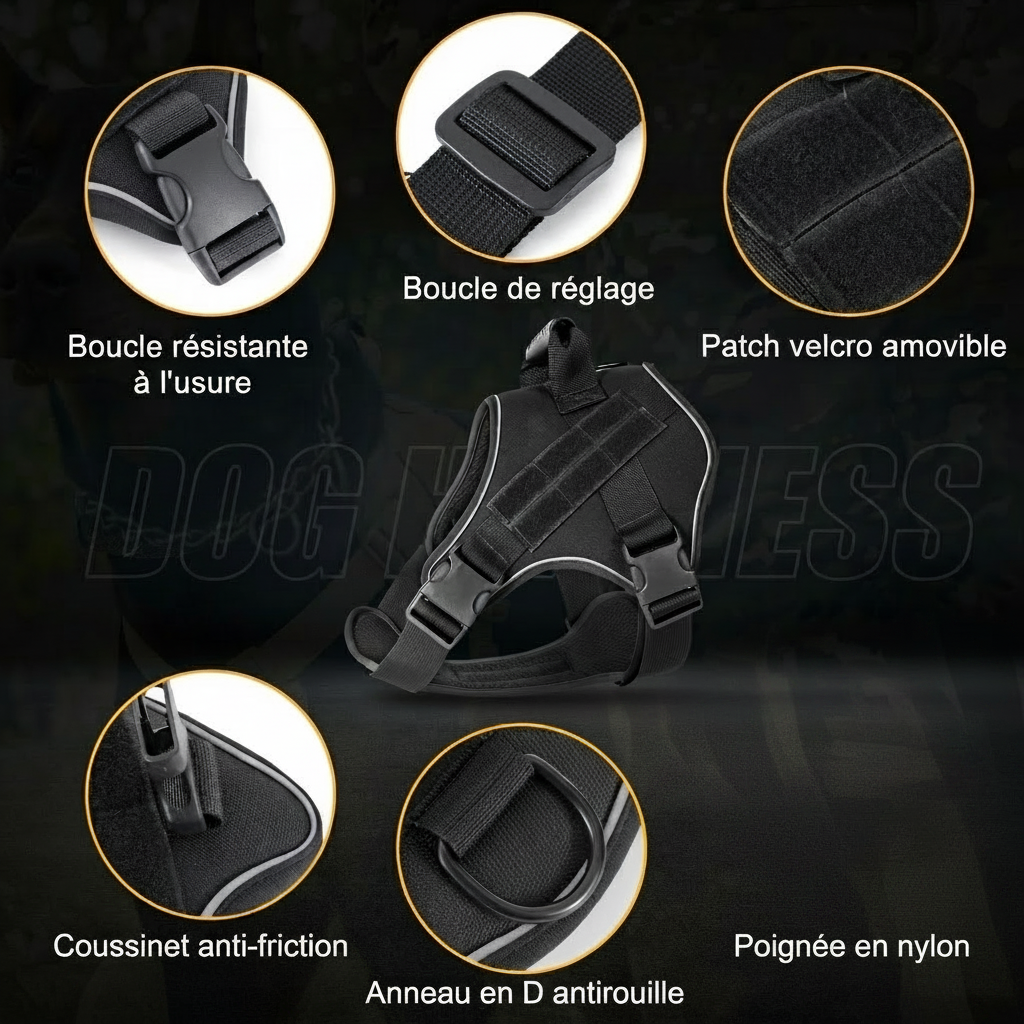 harnais anti traction doux chien details de materiaux