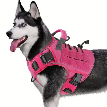 Harnais anti traction pour chien outdoor en rose rouge 