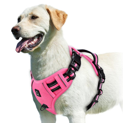 harnais chien anti traction clip frontal en rose