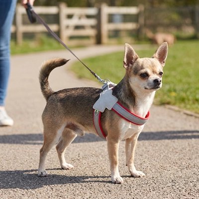 Harnais chien anti traction en couleur rouge