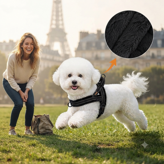 Harnais chien rembourré avec zones de contact protégées