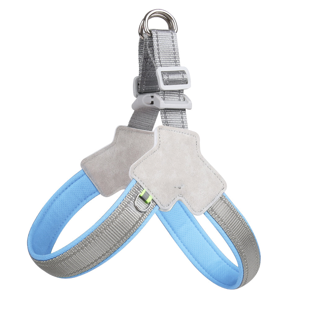 harnais chien sangle poitrine en bleu