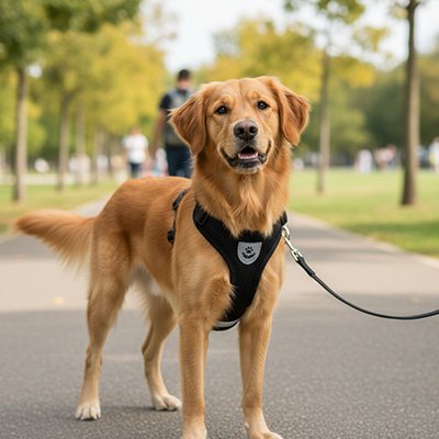 Harnais chien  style gilet noir