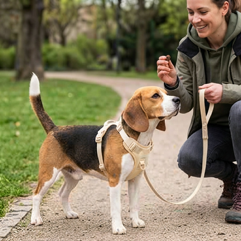 harnais chiot puppyfit beagle education maitresse parc laisse