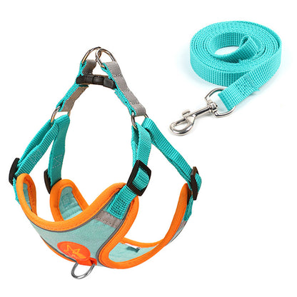 harnais double attache chien en couleur  bleu