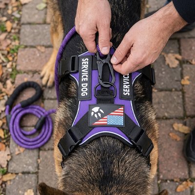 Harnais et laisse pour chien en gilet anti fuite et réfléchissant