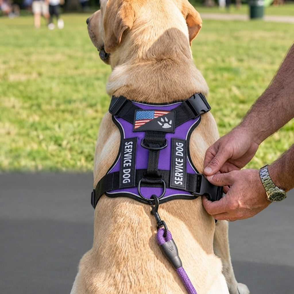 harnais et laisse pour chien facile a mettre sur le coté 
