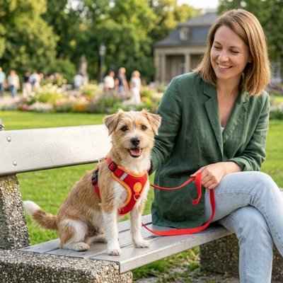 harnais pour chien taille moyenne et petite en rouge