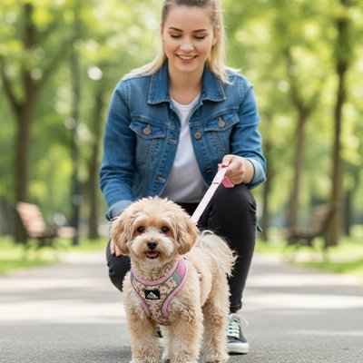 Harnais pour petit chien confortable er sécuritaire 
