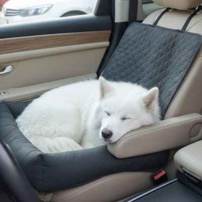 Housse voiture chien en gris