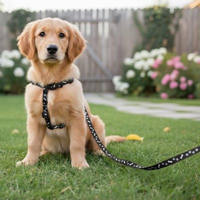 Laisse pour Chien avec harnais en noir