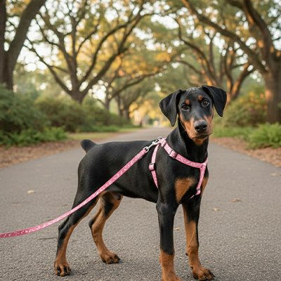 Laisse pour Chien avec harnais en rose
