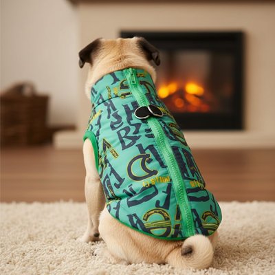 Manteau Chien coupe vent en vert