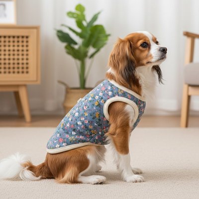 Manteau Chien veste chiot a fleur tissu polaire