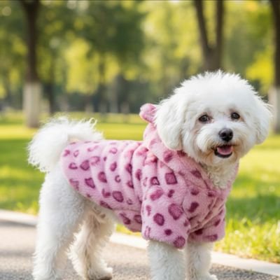 Manteau Chien veste polaire en rose