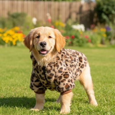 Manteau Chien veste polaire leopard en brun