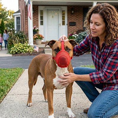 Muselière chien en maille sécuritaire anti aboiement