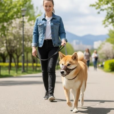 Muselière pour chien​ en cuir lui permet de haleter librement et de boire sans gêne