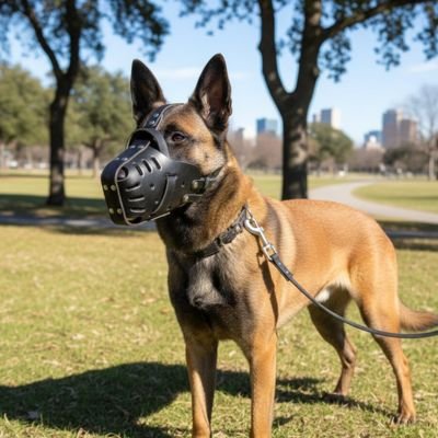 Muselière pour chien​ en cuir pour dressage