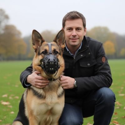 Muselière pour chien​ en cuir reglable ajustable