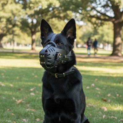 Muselière pour chien​ en cuir souple et léger